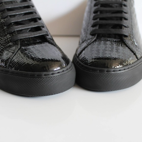Givenchy Women's Urban Street Allover Logo Monogram Black Patent Leather Sneaker - Picture 10 of 16